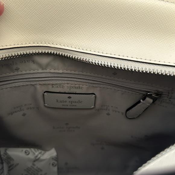 Kate Spade Madison Colorblock Saffiano Leather Medium Satchel Platinum Grey NWT - Picture 6 of 7